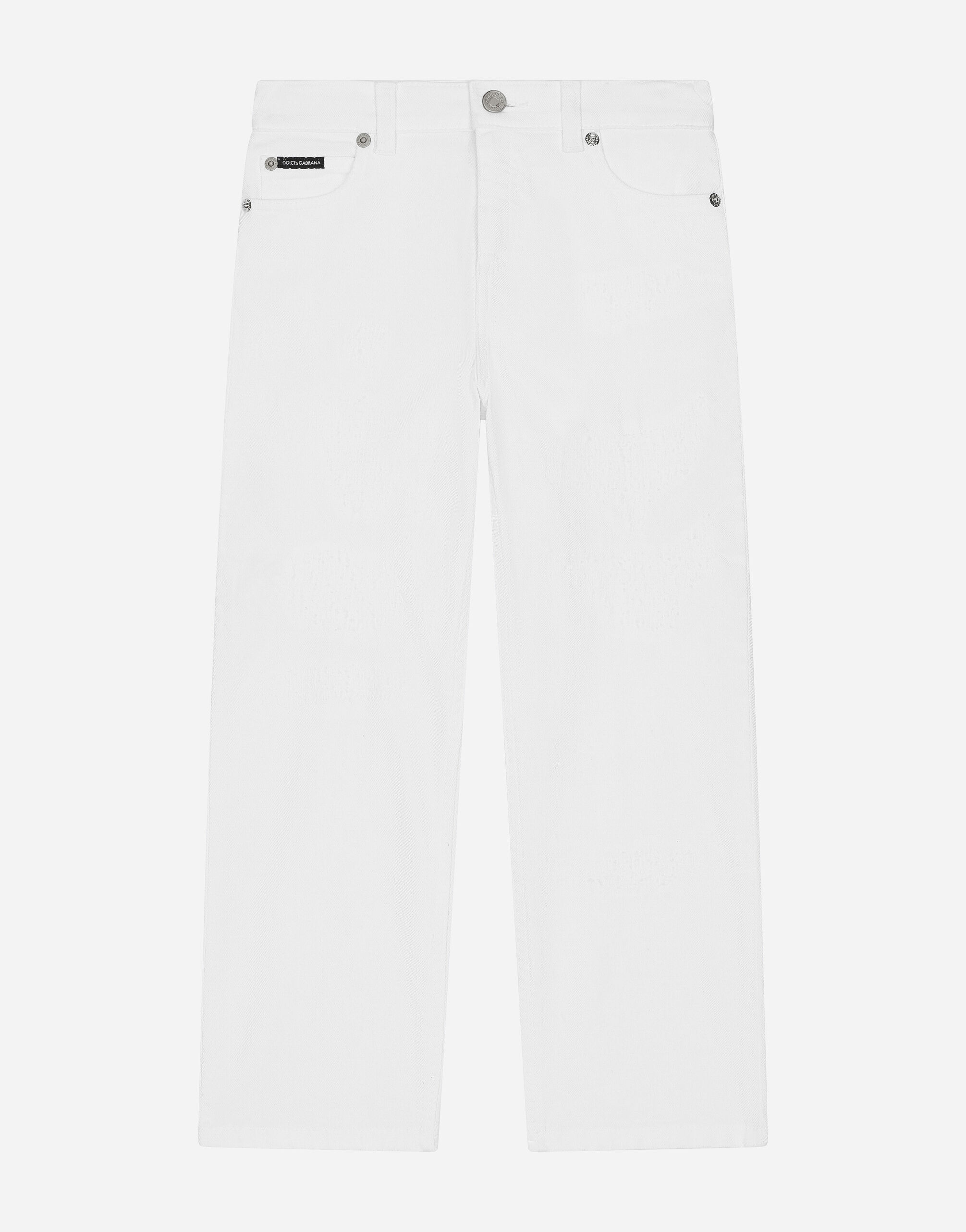 5-pocket ripped denim jeans in Multicolor for Girls | Dolce&Gabbana®