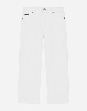 Dolce & Gabbana جينز دنيم ممزق بـخمسة جيوب مطبعة LB4H48G7E1J