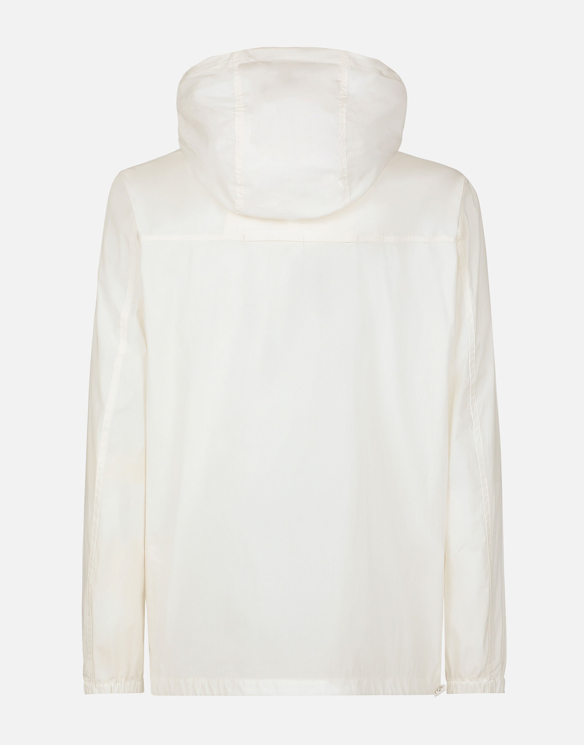 Poplin jacket with hood and tag in White for Men Dolce Gabbana