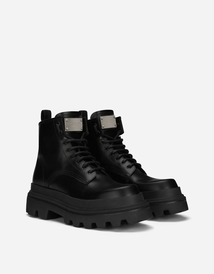 Dolce & Gabbana Треккинговые ботинки из телячьей кожи черный A60566AB640