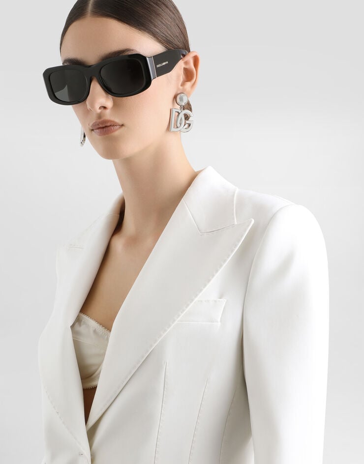 Dolce & Gabbana Single-breasted woolen Turlington blazer White F29Z8TFUCCS