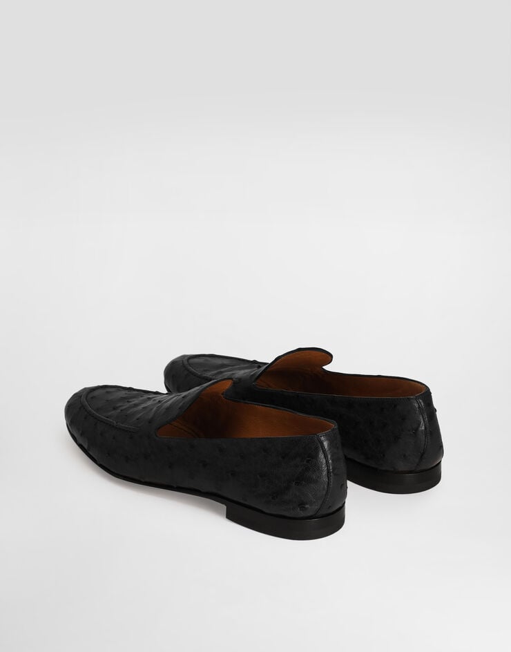 Dolce & Gabbana Ostrich leather slippers Black A50716AE436