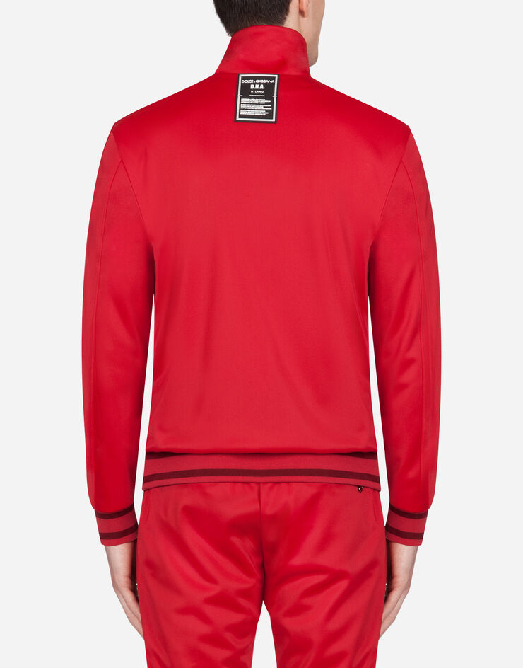 Dolce & Gabbana Zip-up sweater with patch BORDEAUX G9IQJTHU7B7