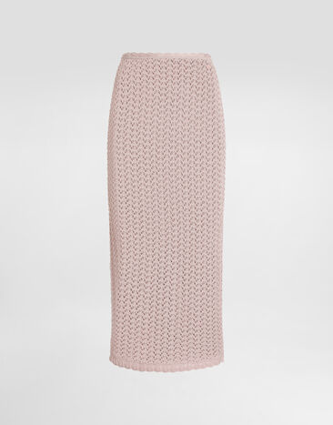 Dolce & Gabbana Viscose crochet skirt Pink FXO27ZJGMG7