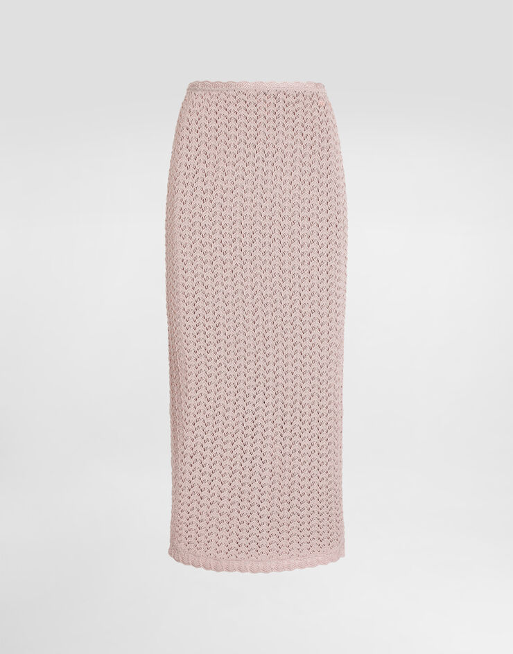 Dolce & Gabbana Viscose crochet skirt Pink FXO27ZJGMG7