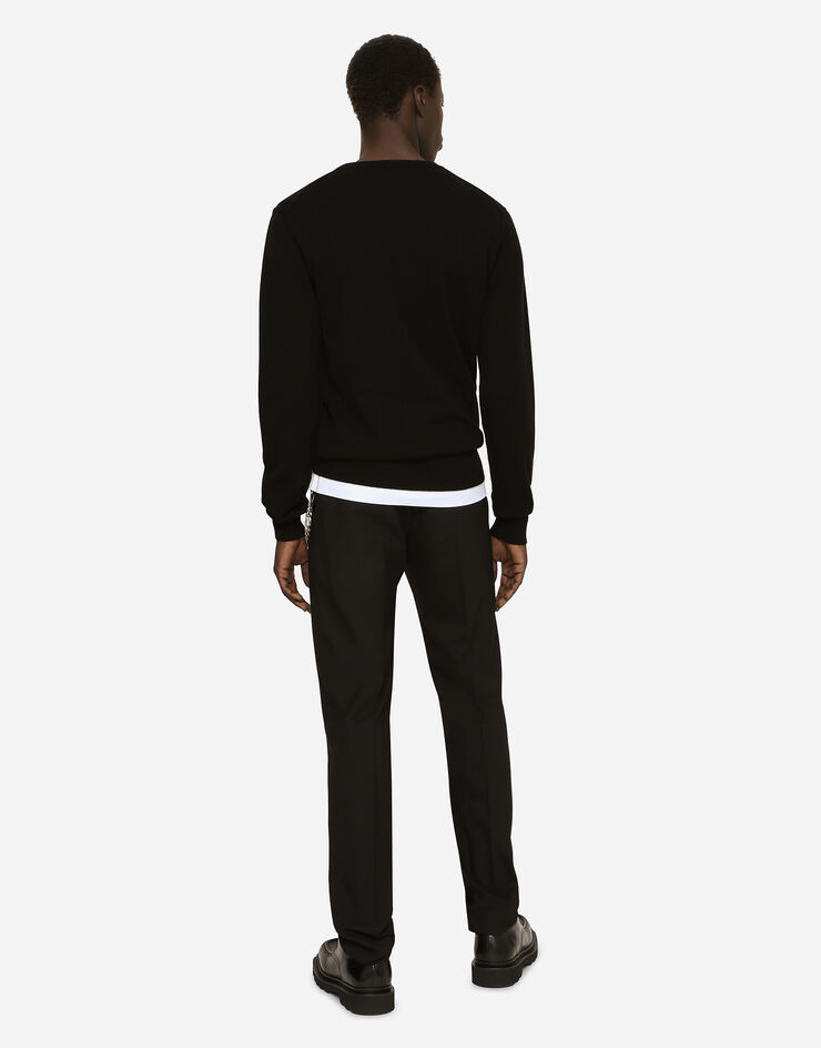 Dolce & Gabbana Rundhalspullover aus kaschmir SCHWARZ GX487TJAWLZ