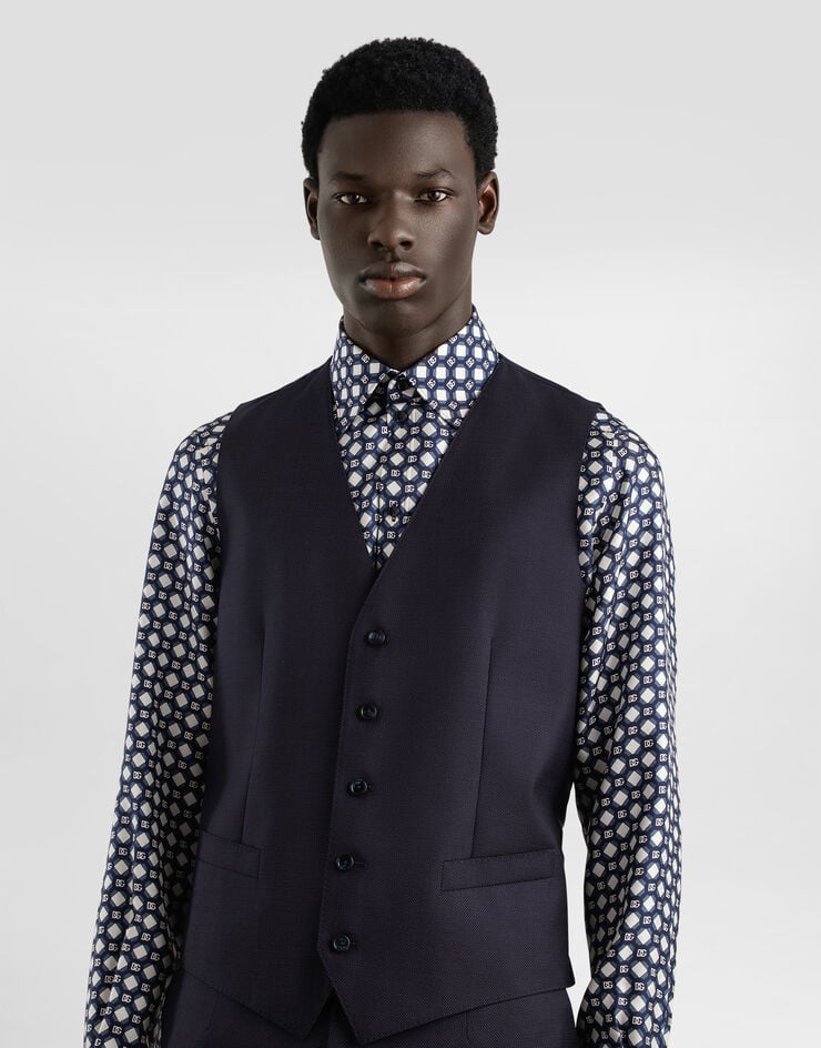 Dolce & Gabbana Single-breasted micro-patterned wool suit Multicolor GK02XTFM2GS