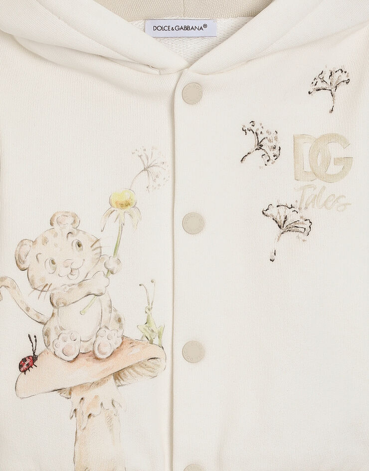 Dolce & Gabbana Cotton sweatshirt with embroidery Multicolor L1JWNYG7P8J