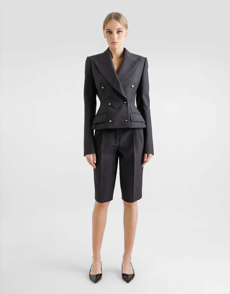 Dolce & Gabbana Double-breasted Dolce jacket with DG-branded buttons Grey F27DJTFU287