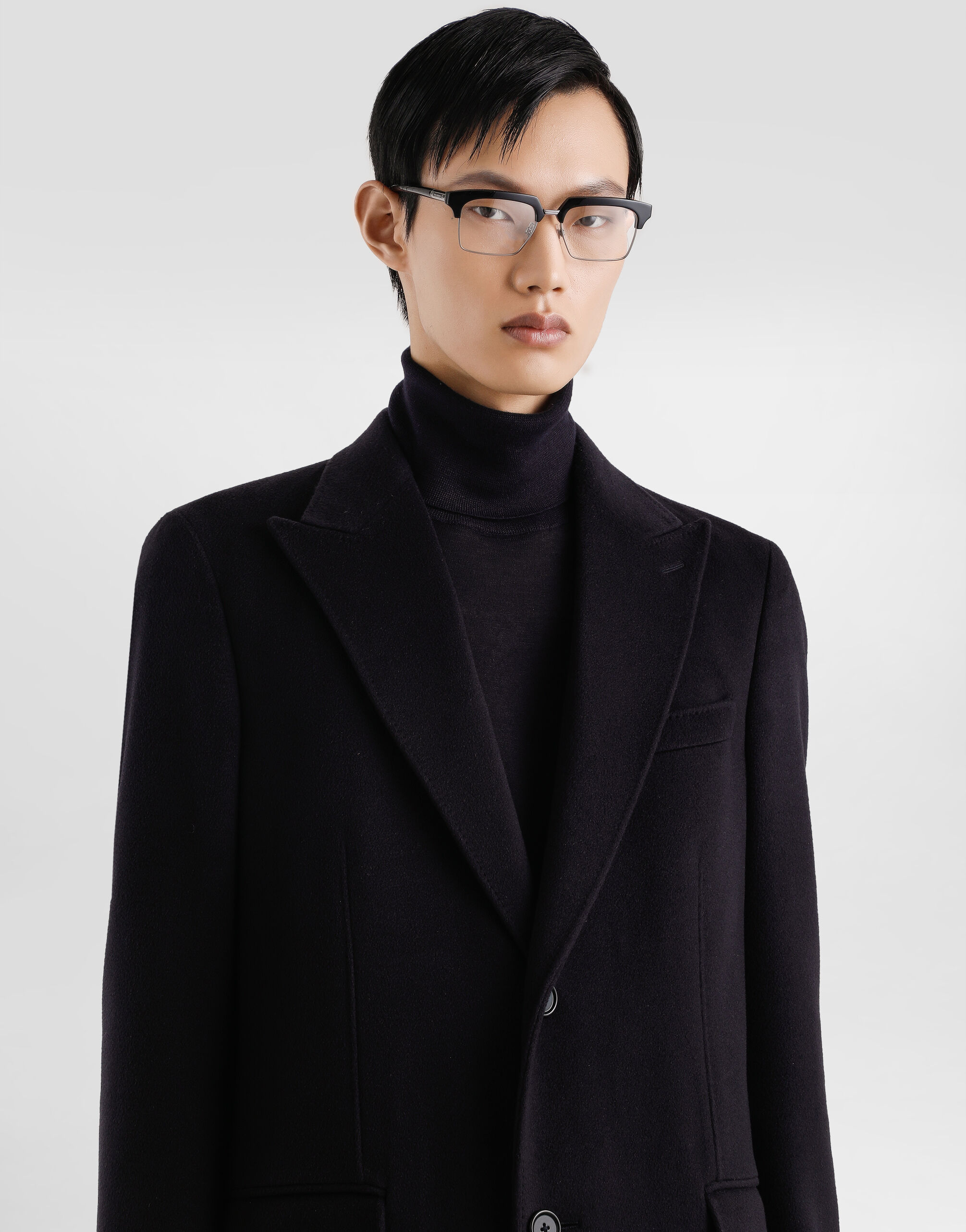 Single-breasted cashmere coat in Grey for Men | Dolce&Gabbana® US