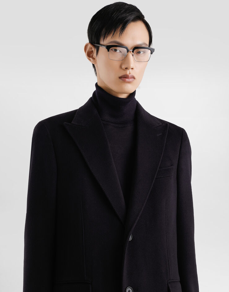 Dolce & Gabbana معطف كشمير بصف أزرار مفرد رمادي G042YZFU2D1