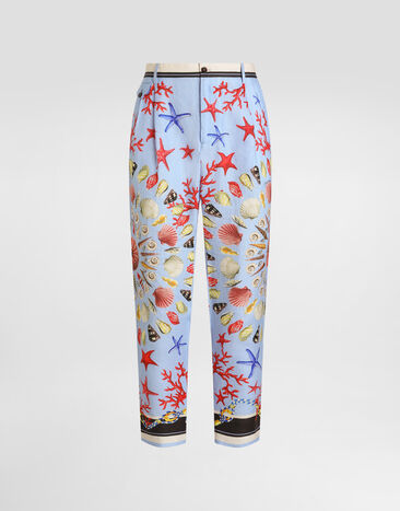 Dolce & Gabbana shell-print linen canvas trousers Multicolor GY6UETFP4NR