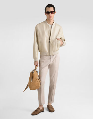 Dolce & Gabbana Nappa bomber jacket Cream G9BILLHUL1P