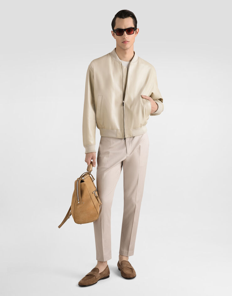 Dolce & Gabbana Nappa bomber jacket Cream G9BILLHUL1P