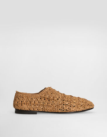 Dolce & Gabbana Woven raffia Derby shoes Beige A10867A9M63