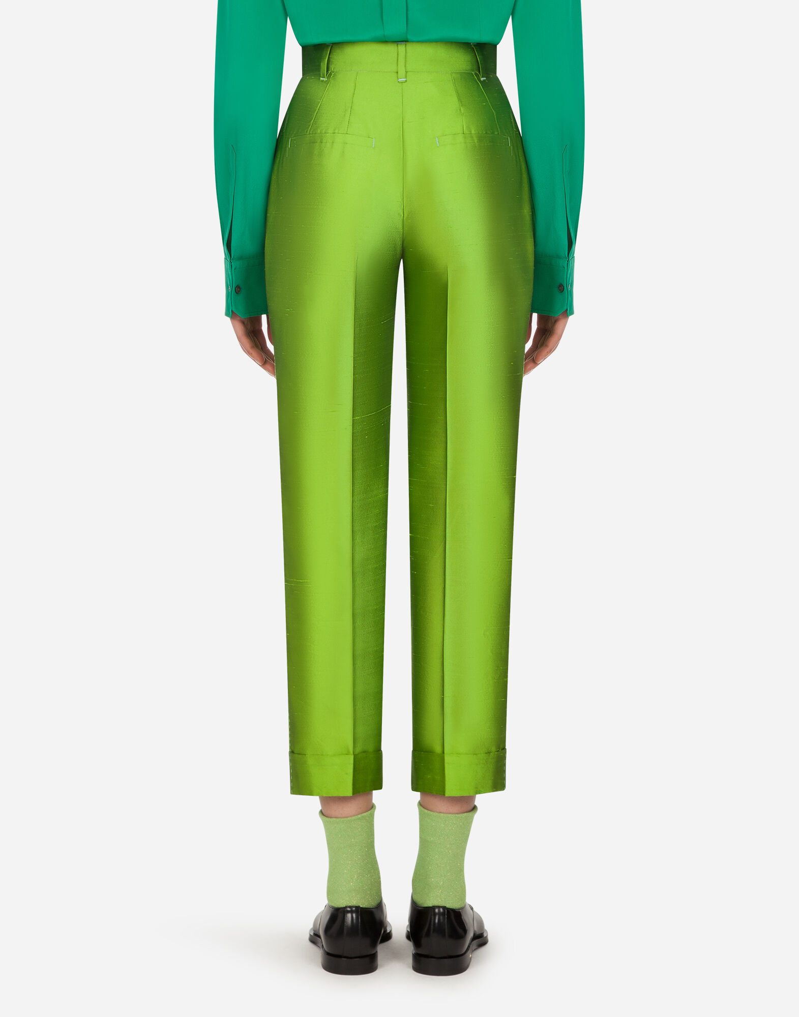 HIGH-WAISTED PANTS IN SHANTUNG