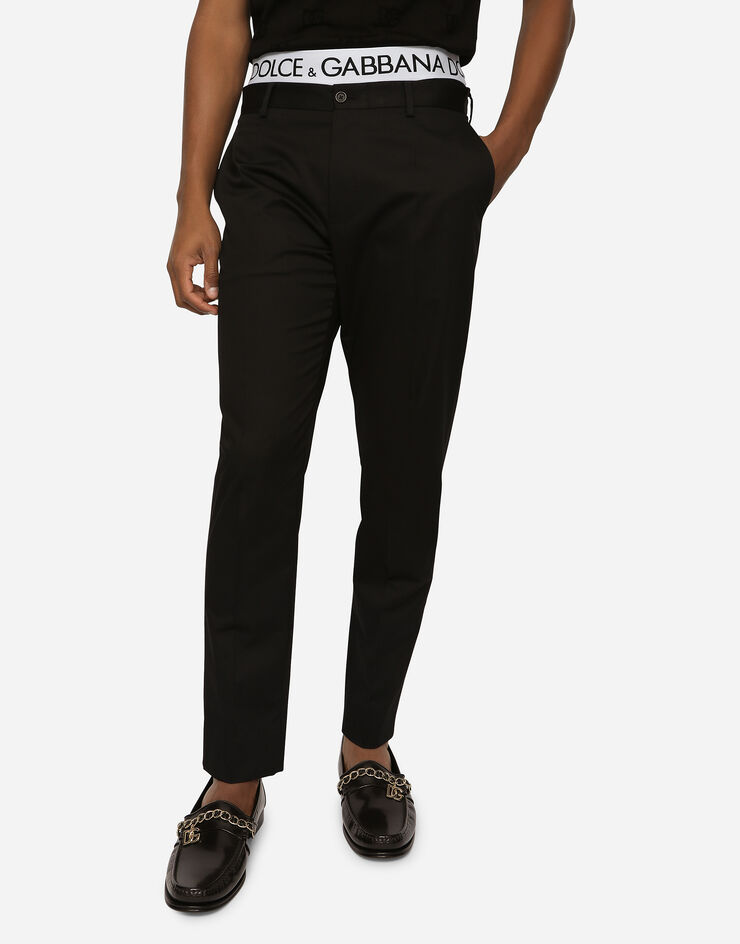 Dolce & Gabbana Pantalon en laine et soie Noir GY6FETFUFJR