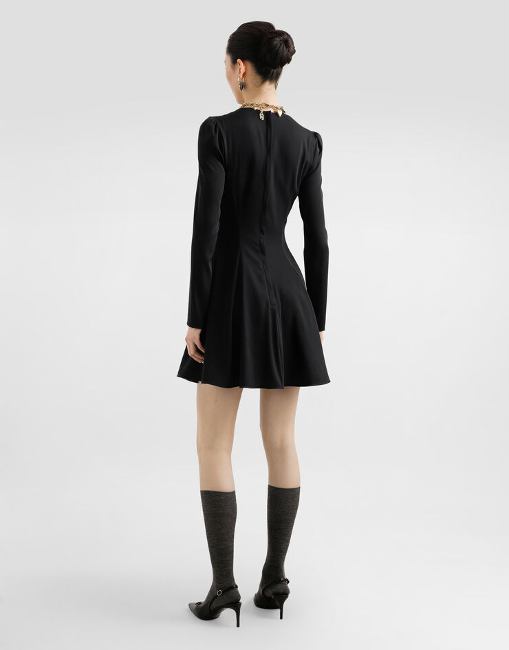 Dolce & Gabbana Godet line cady dress Black F6TYLTFUABF