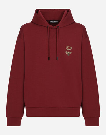 Dolce & Gabbana Cotton jersey hoodie with embroidery Print G9BJATFS785