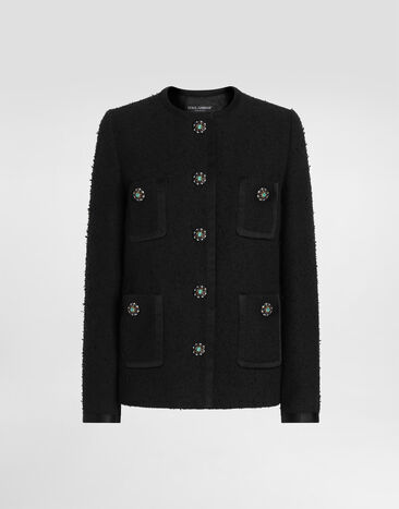 Dolce & Gabbana Rachel basketweave jacket Black F29V8ZHUMWJ