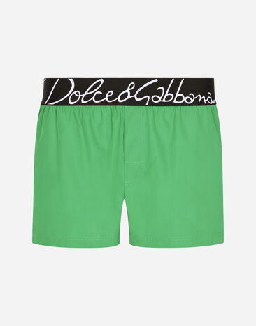 Dolce & Gabbana Short swim trunks with Dolce&Gabbana logo Print M4A13TFIM4R