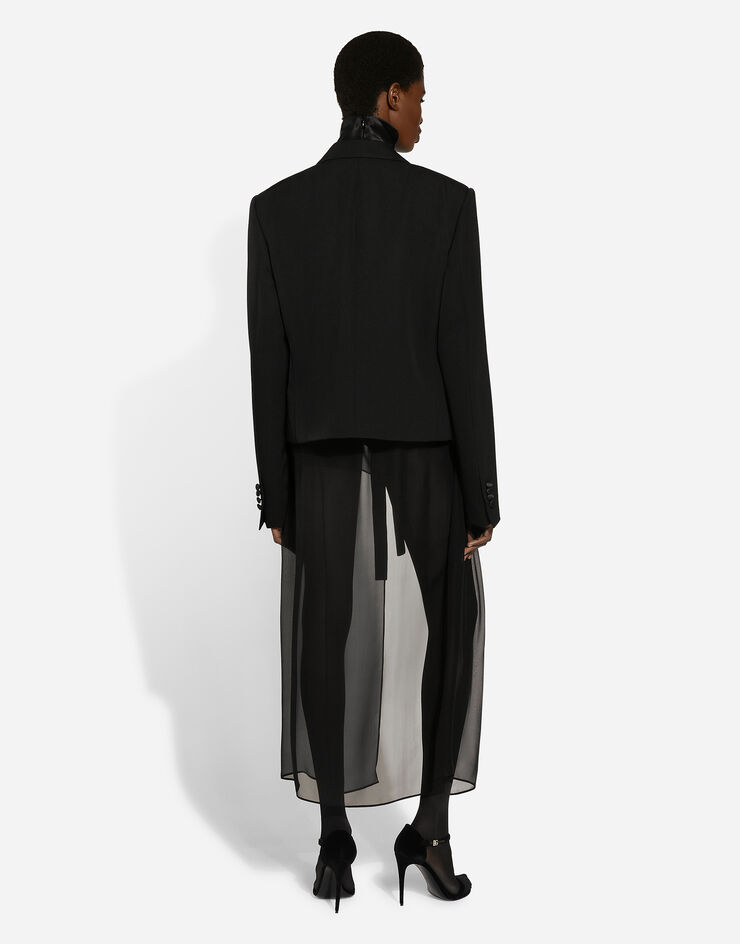 Dolce & Gabbana 羊毛华达呢双排扣礼服短夹克 黑 F2981TFU21E
