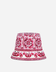 Dolce & Gabbana Bucket hat with Majolica print Black FH652AFU2XJ