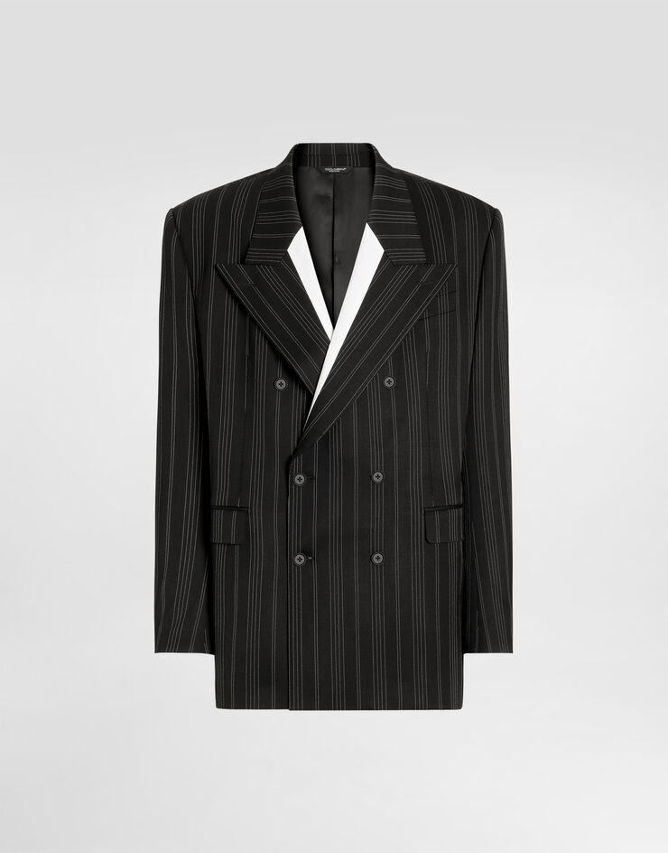Dolce & Gabbana Sicilia double-breasted pinstriped virgin wool jacket  G2WQ6TFRZAR
