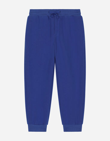 Dolce & Gabbana Jersey jogging pants with logo tag Blue L44P16LDB17
