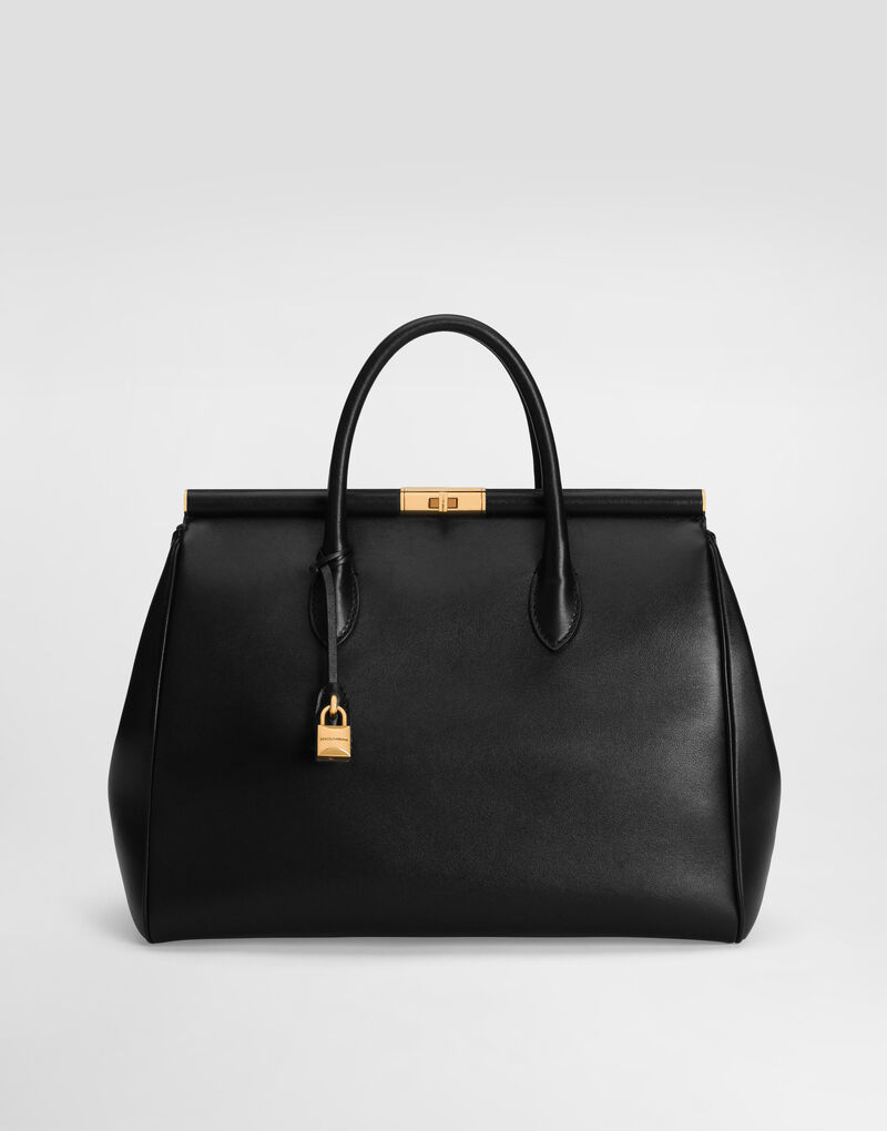 Marlene Day Xl Handbag in Palmellato Calfskin Black