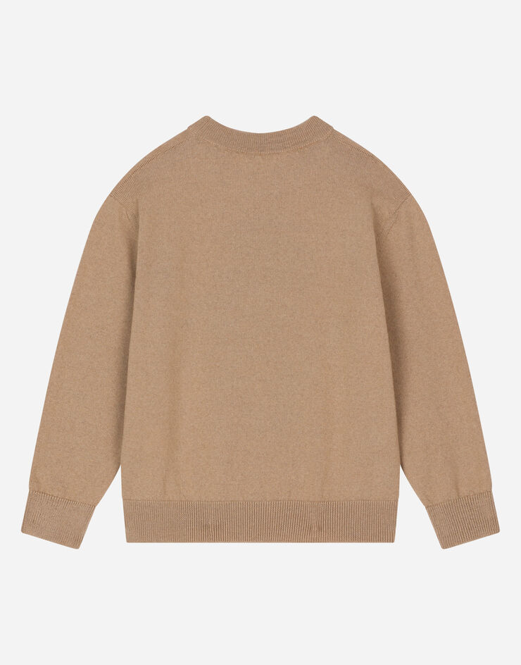 DolceGabbanaSpa Wool jacquard sweater with intarsia and embroidery Multicolor L4KWE2JCVK9