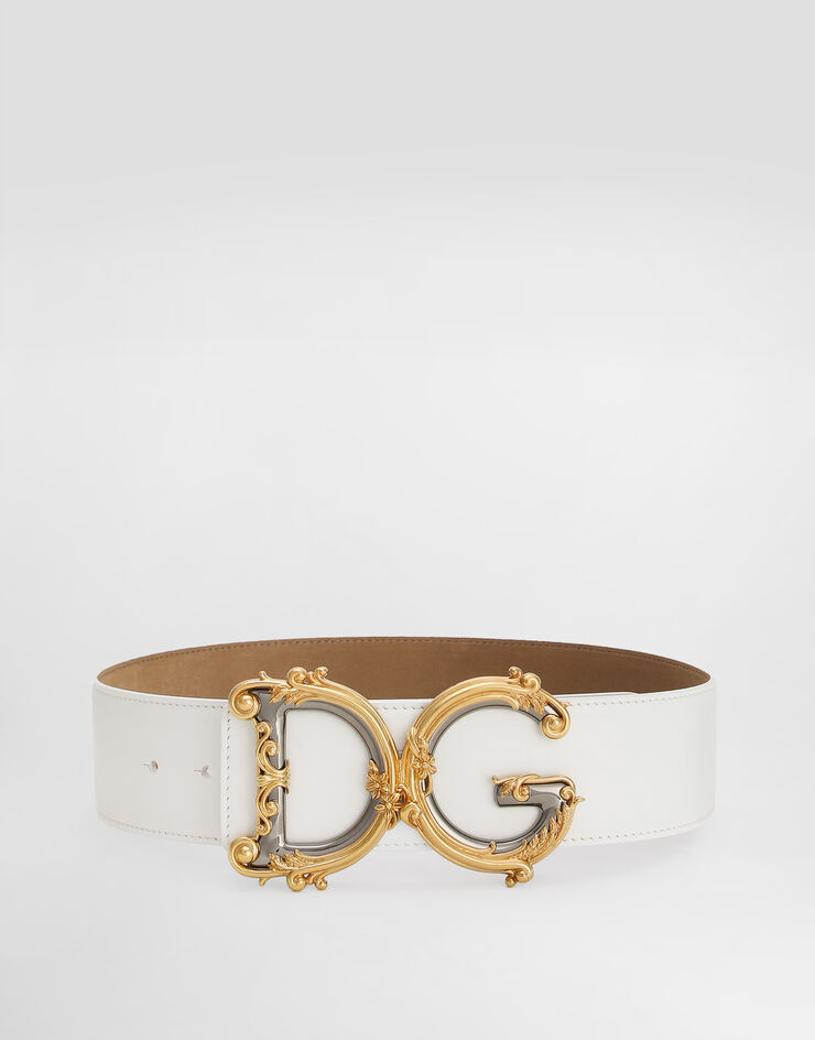 Dolce & Gabbana Gürtel aus kalbsleder mit logo WEIß BE1336AZ831