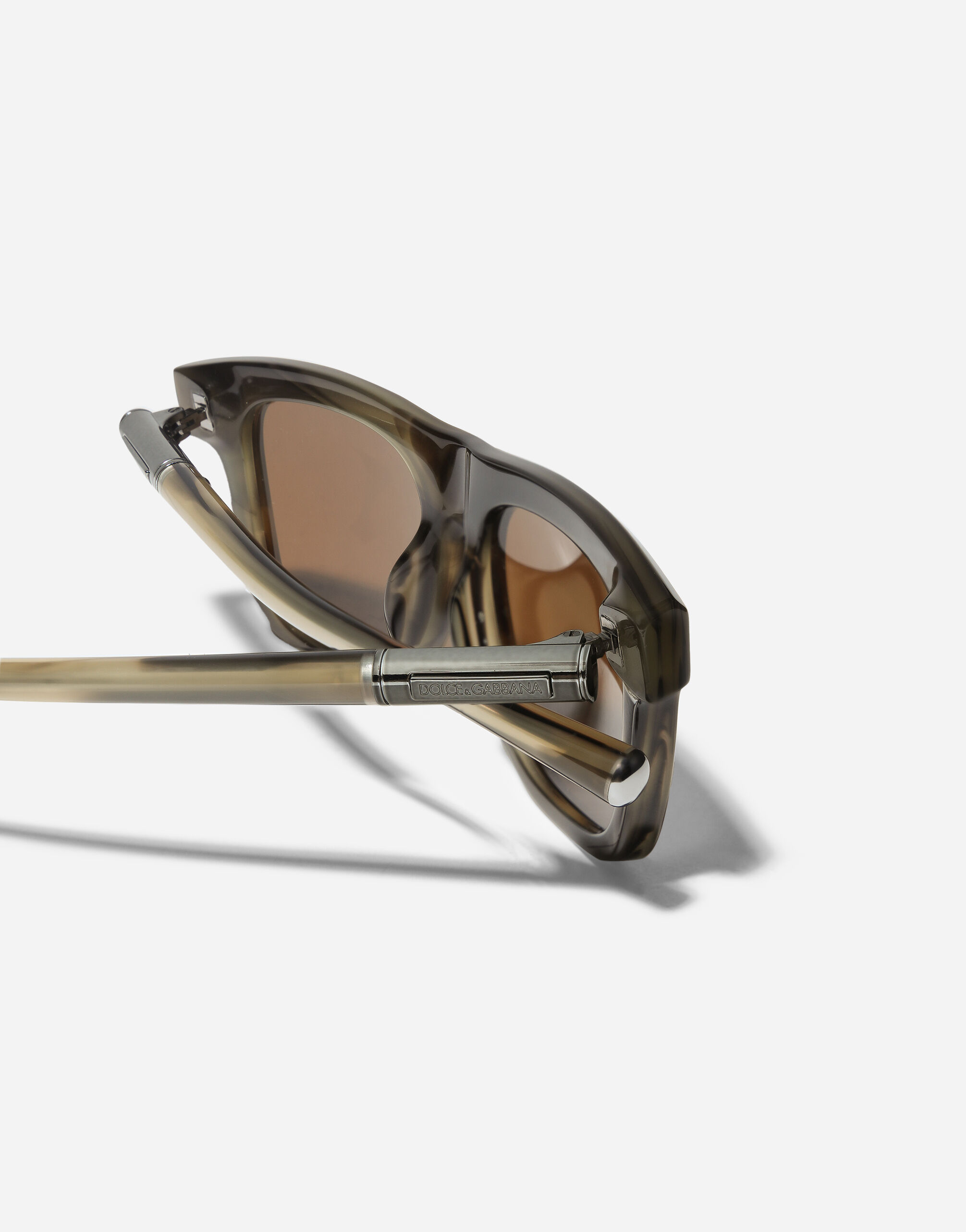 Marlene Sunglasses in Striped tobacco for Men | Dolce&Gabbana® US