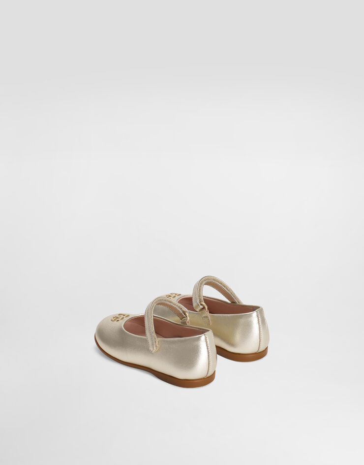 Dolce & Gabbana Laminated nappa leather ballet flats Grey D20114AJ133