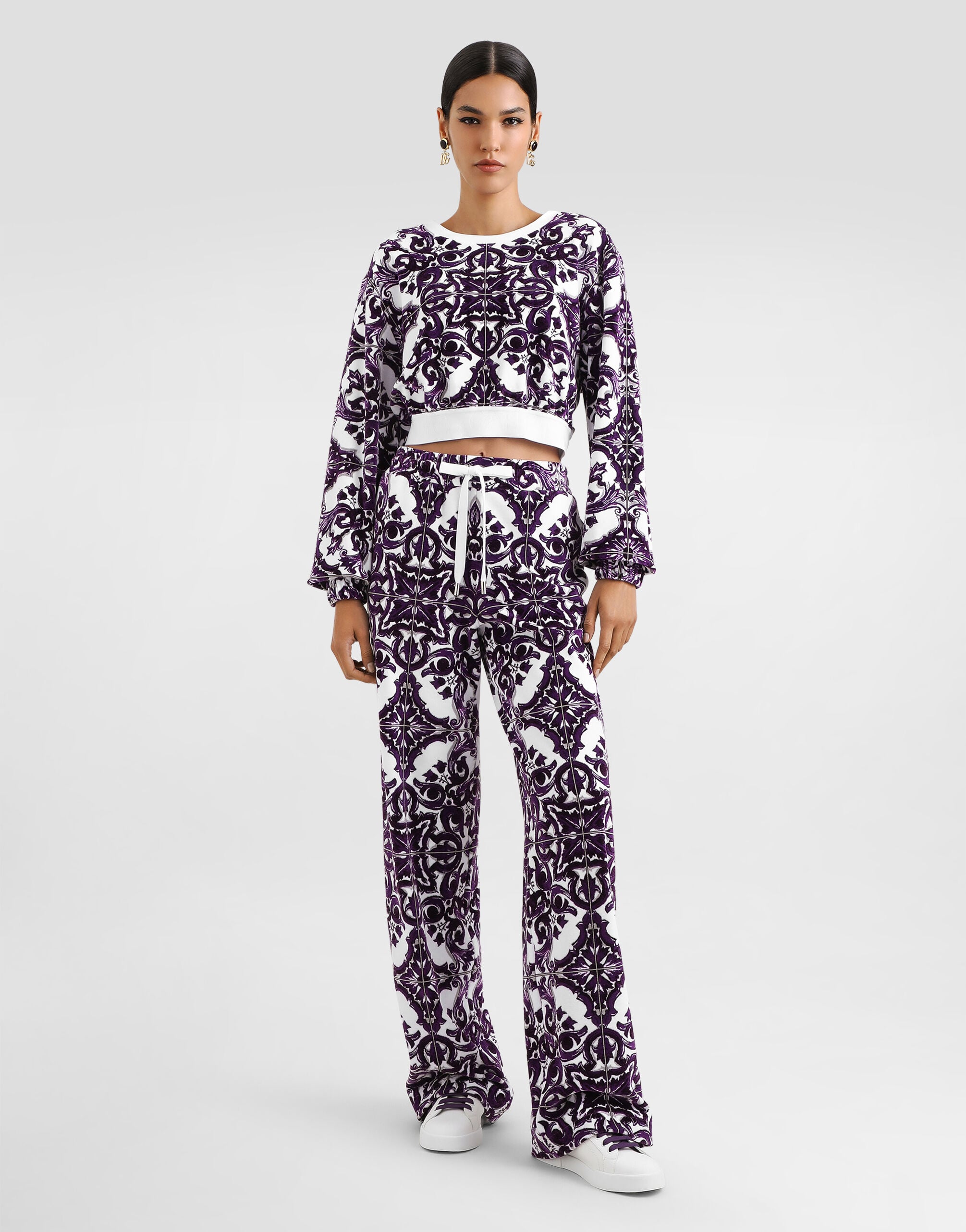 Majolica-print trousers - thumbnail 2