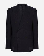 Dolce & Gabbana Double-breasted pinstripe linen Sicilia-fit jacket Grey G2NW1TFU4LB