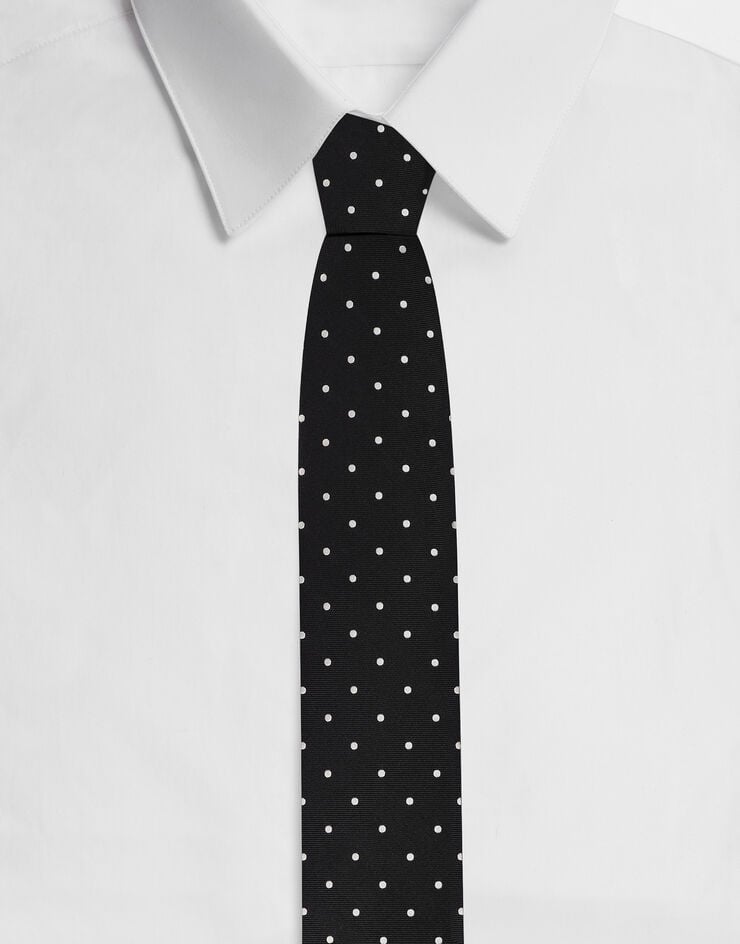 Dolce&Gabbana 8-cm silk jacquard blade tie with DG logo Black GT147EG0JQY