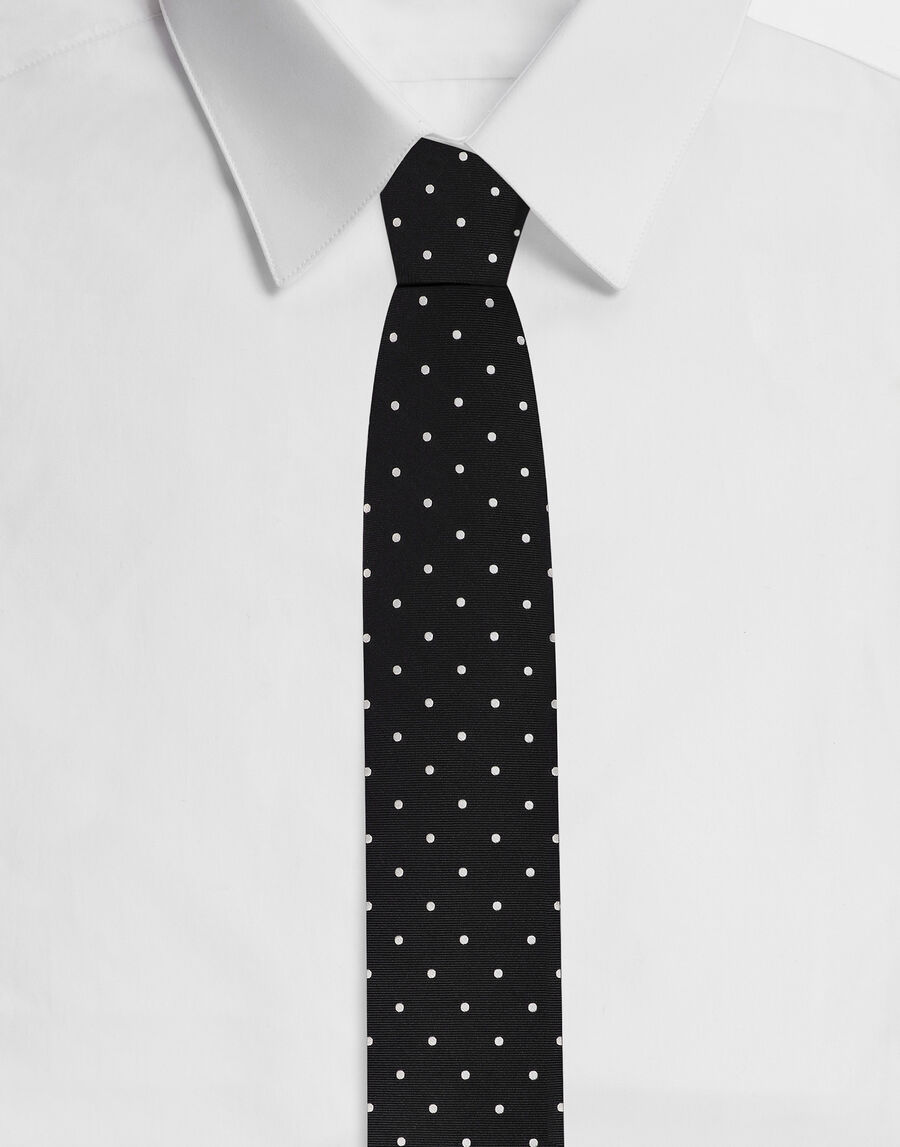 8-cm silk jacquard blade tie with DG logo