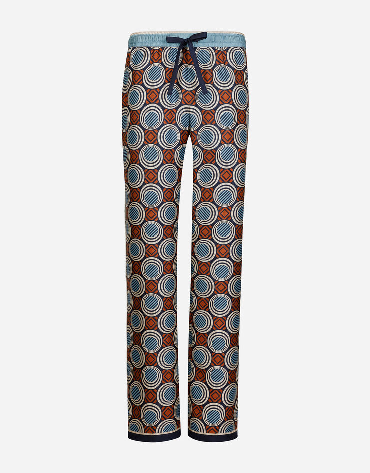 Dolce & Gabbana Pyjamahose aus bedruckter Seide Drucken GVRMATHI1Q9