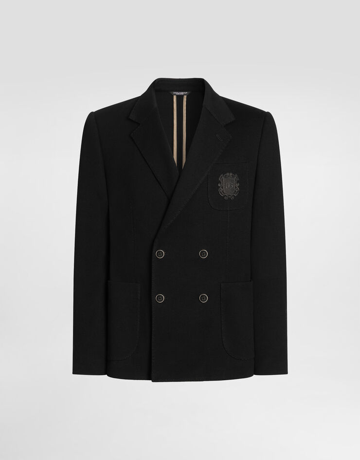 Dolce & Gabbana Portofino double-breasted jersey jacket Dolce & Gabbana Portofino double-breasted jersey jacket Black G2UQ5ZHU7QN
