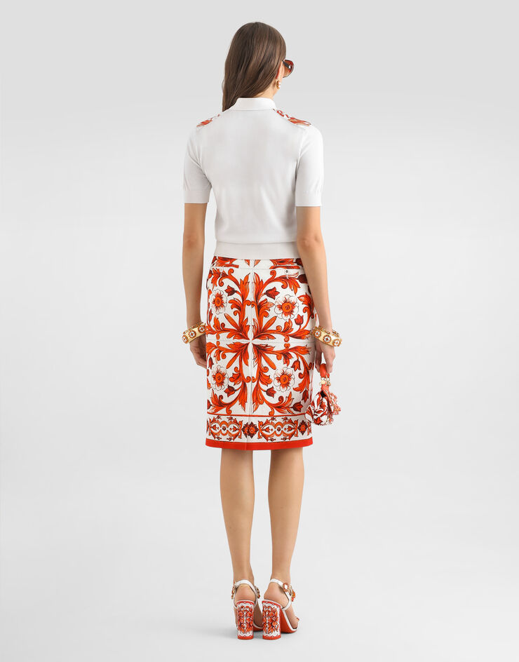 Dolce & Gabbana Majolica-print silk pullover Multicolor FXZ28TJBSP8