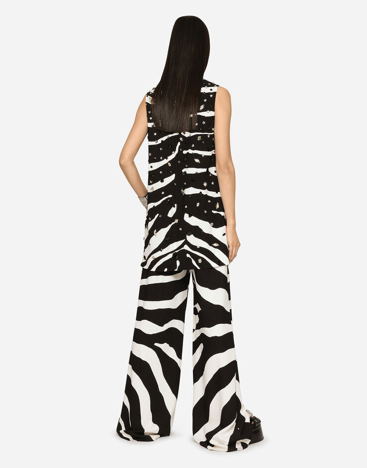 Dolce & Gabbana Flared zebra-print cady pants Multicolor FTCJATFSROJ