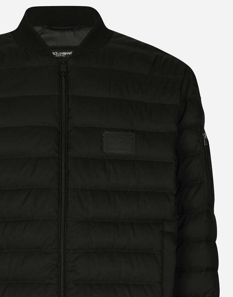 Dolce & Gabbana パデッド キルティング サテンジャケット ブラック G9BCWTFUS0D