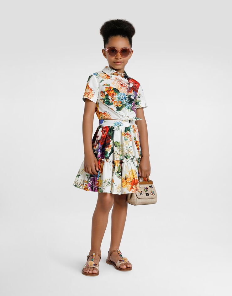 Dolce & Gabbana Flower-print poplin skirt Print L54I58HS5TV