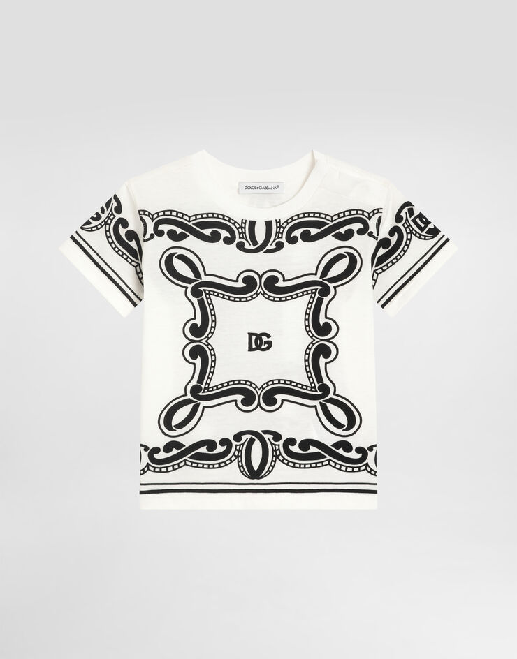Dolce & Gabbana Jersey T-shirt with bandanna print Print L1JT7WII7FY
