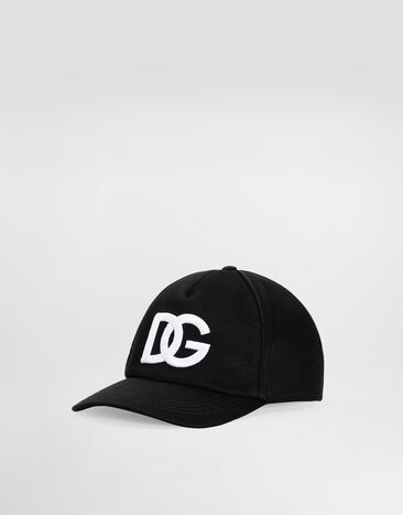 Dolce & Gabbana DG 자수 코튼 베이스볼 캡 블랙 GH706ZGF654