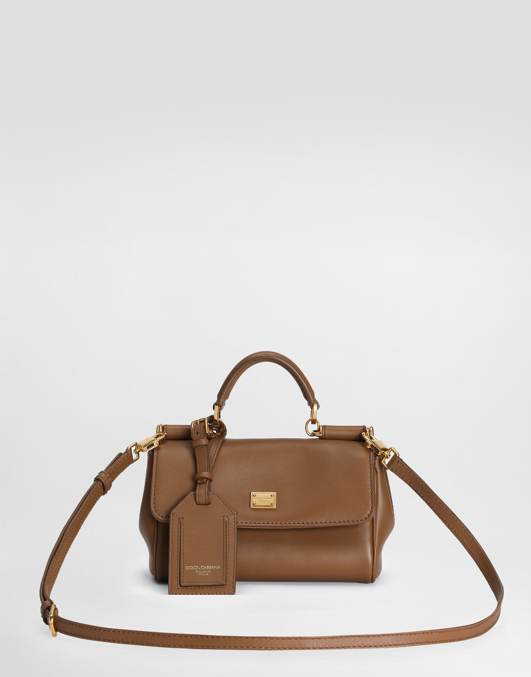 Mini My Sicily handbag in plongé calfskin in Brown for Women