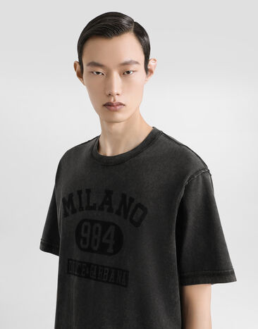 Dolce & Gabbana Cotton t-shirt with print Black G8RI4TG7PK9