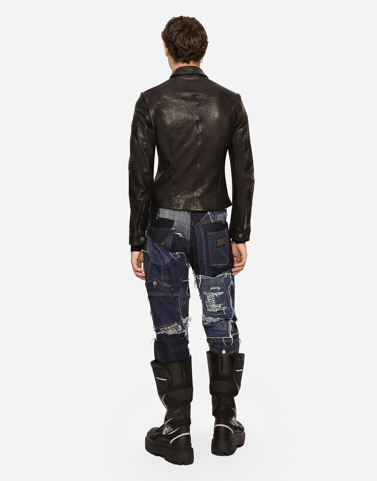 Dolce & Gabbana Giubbotto pelle lavata Nero G9AHGLHULSC