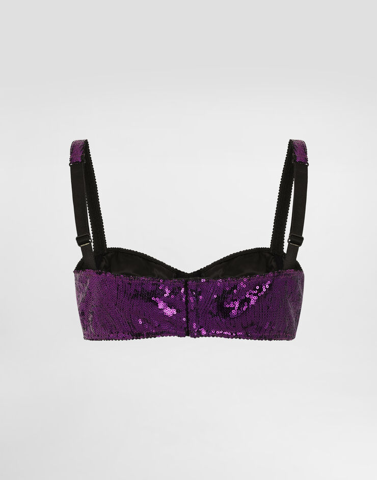 Dolce & Gabbana Balconette bra with micro-sequin embroidery Fuchsia O1B36TON05C